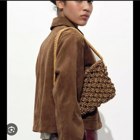 Zara Tan Woven Shoulder Bag - Picture 2 of 5